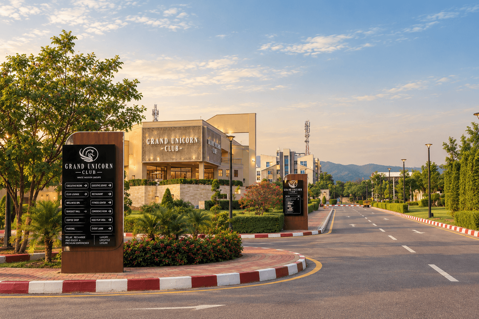 The entrance to Grand Unicorn Club, Sector B-17, Islamabad